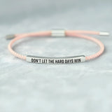 Engraved Inspirational Quote Adjustable Cord Bracelet