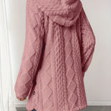 Alba™ | Cable-Knit Plush Hooded Cardigan