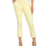 Cuffed-Hem High-Waist Tailored Cropped Pants