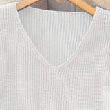 Vivian™ | Ribbed Knit Button-Cuff V-Neck Sweater