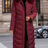 Perrine™ | Faux-Fur Collar Long Puffer Coat