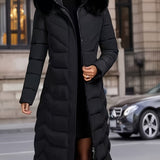 Perrine™ | Faux-Fur Collar Long Puffer Coat