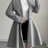Talia™ | Waterfall Lapel A-Line Dress Coat
