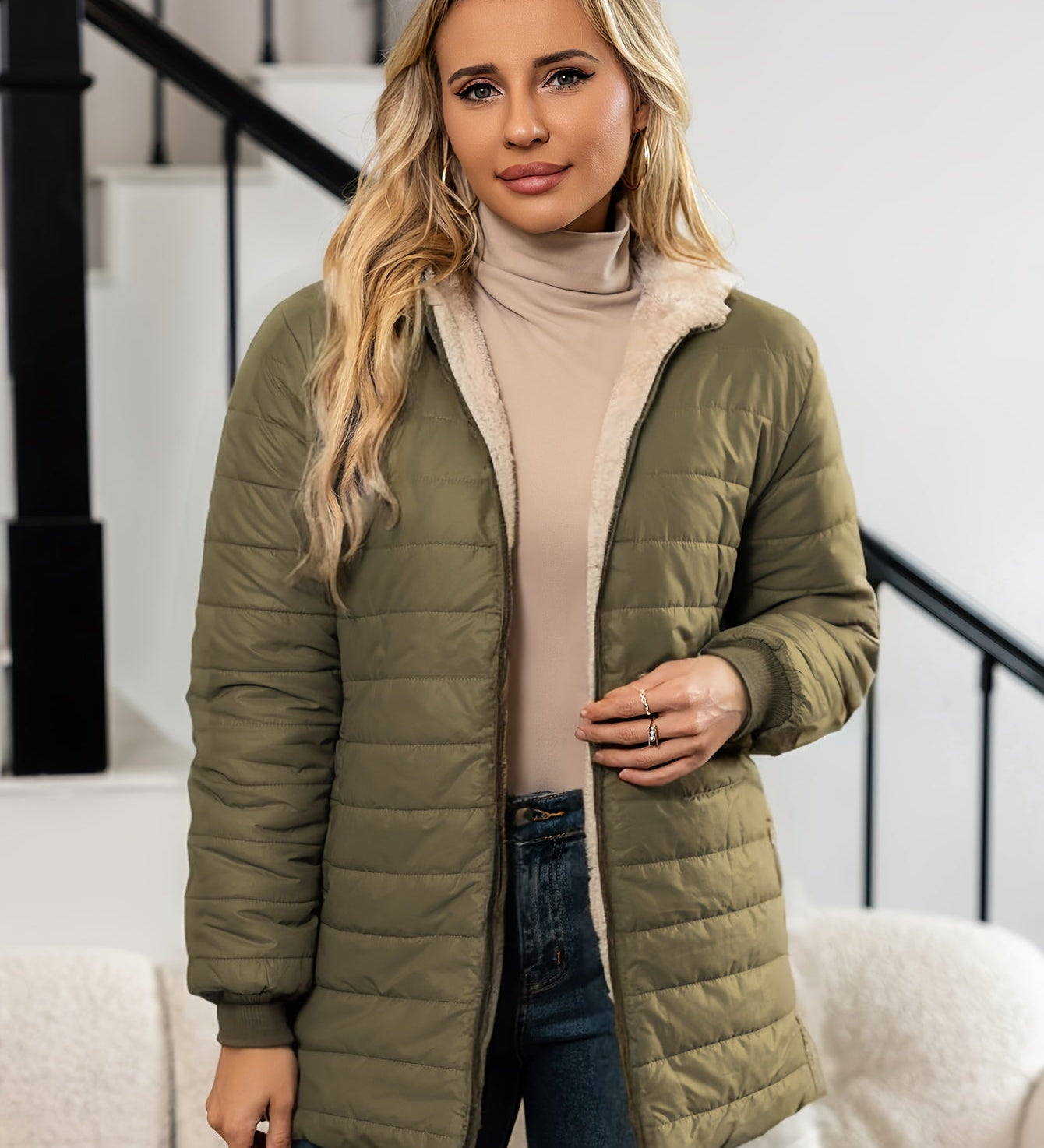 Sophia™ | Sherpa-Lined Quilted Puffer Jacket