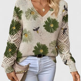 Tristana™ | Elegant Floral Cotton Sweater