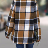 Yousra™ | Plaid Open-Front Waterfall Cardigan