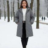 Calista™ | Quilted Zip-Front Hooded Longline Puffer Coat Plus-Size