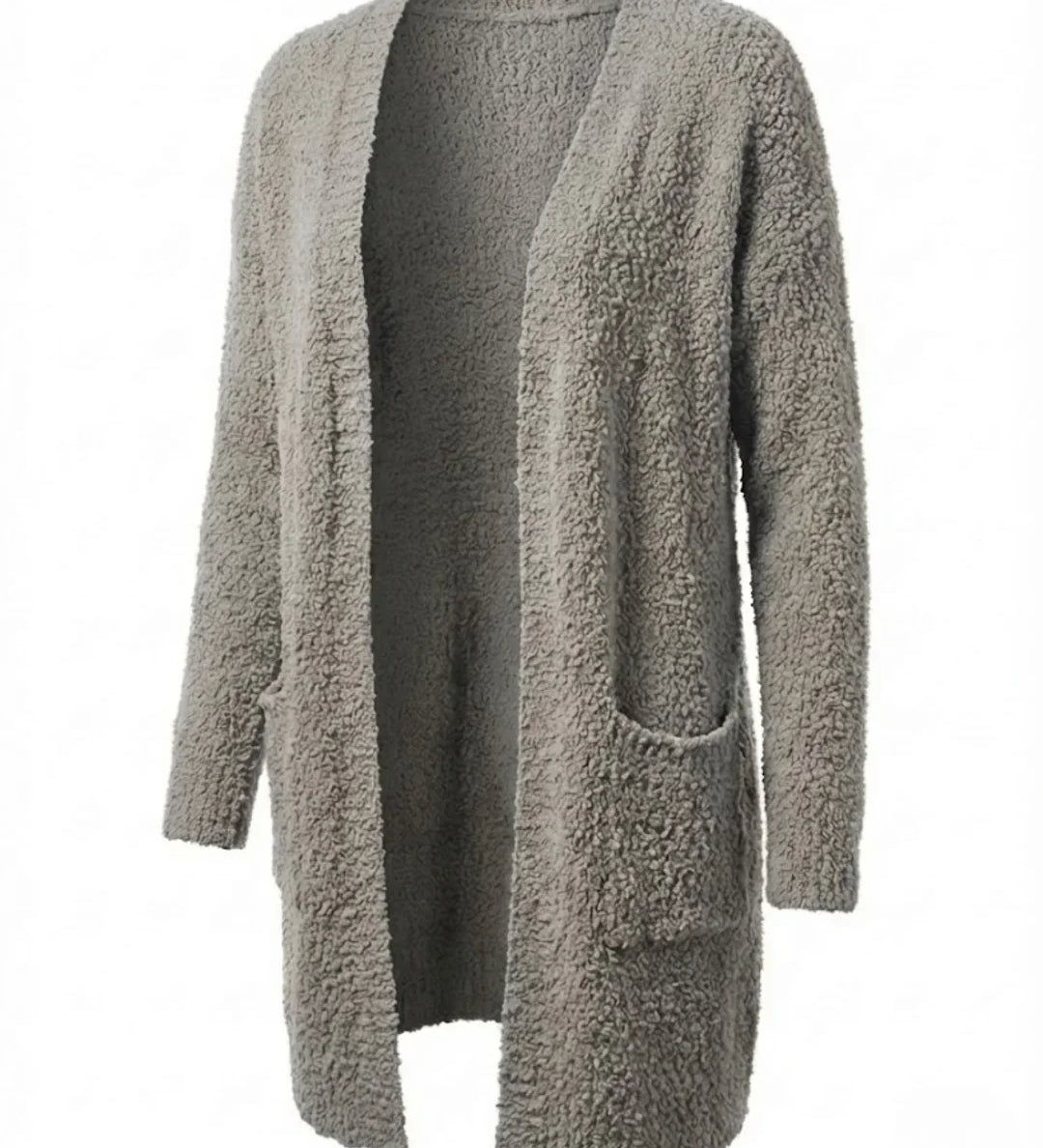 Imani™ | Bouclé Knit Open-Front Mid-Length Cardigan
