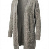 Imani™ | Bouclé Knit Open-Front Mid-Length Cardigan