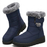Laura™ | Faux-fur trim buckle winter boots