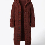 Fancytech™ | Chunky Cable-Knit Hooded Long Coat