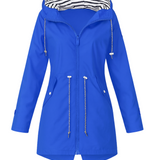 Rebecca™ | Striped-Lined Drawstring-Waist Hooded Parka Coat
