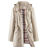 Veronica™ | Plaid Lined Drawstring Waist Hooded Parka Jacket