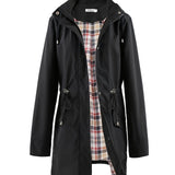 kouky™ | Waterproof Plaid-Lined Drawstring-Waist Parka Coat