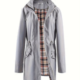 Veronica™ | Plaid Lined Drawstring Waist Hooded Parka Jacket