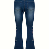 Lenora™ | Elegant Vintage Jeans with Floral Embroidery