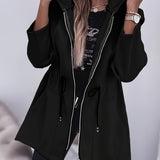 Valentina™ | Zip-Front Drawstring-Waist Hooded Parka Coat