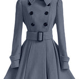 Violaine™ | Double-Breasted Belted Fit-and-Flare Coat