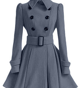 Violaine™ | Double-Breasted Belted Fit-and-Flare Coat
