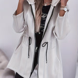 Valentina™ | Zip-Front Drawstring-Waist Hooded Parka Coat