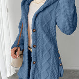 Alba™ | Cable-Knit Plush Hooded Cardigan