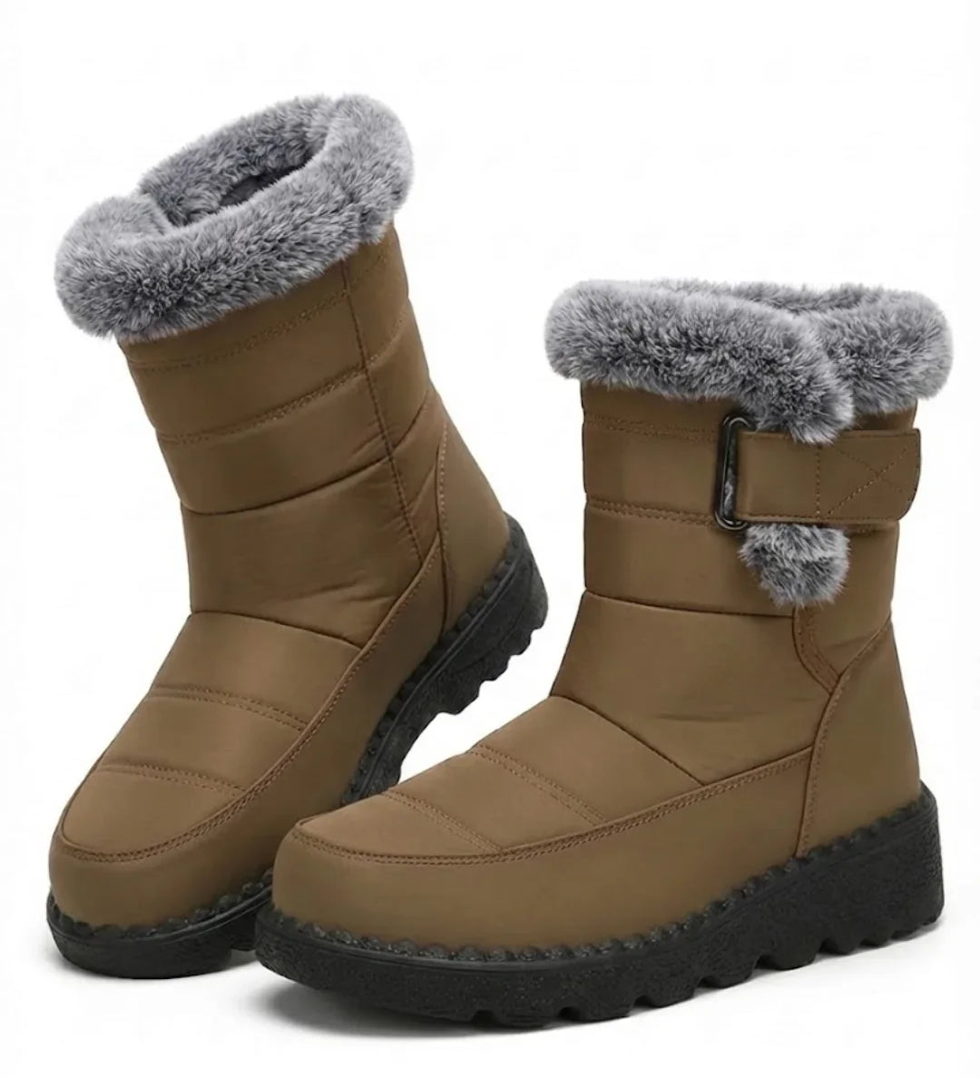 Laura™ | Faux-fur trim buckle winter boots