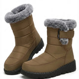 Laura™ | Faux-fur trim buckle winter boots