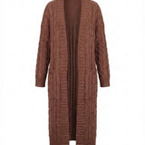 Indira™ | Extra-Long Cable-Knit Pocket Cardigan