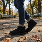 Saskia™ | Plush-Lined Slip-On Ankle Boots