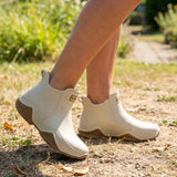 Amandine™ | Waterproof rubber lug-sole ankle rain boots