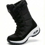 Cecilia™ | Faux-fur cuff lace-up mid-calf snow boots