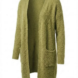 Imani™ | Bouclé Knit Open-Front Mid-Length Cardigan