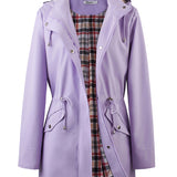 Veronica™ | Plaid Lined Drawstring Waist Hooded Parka Jacket