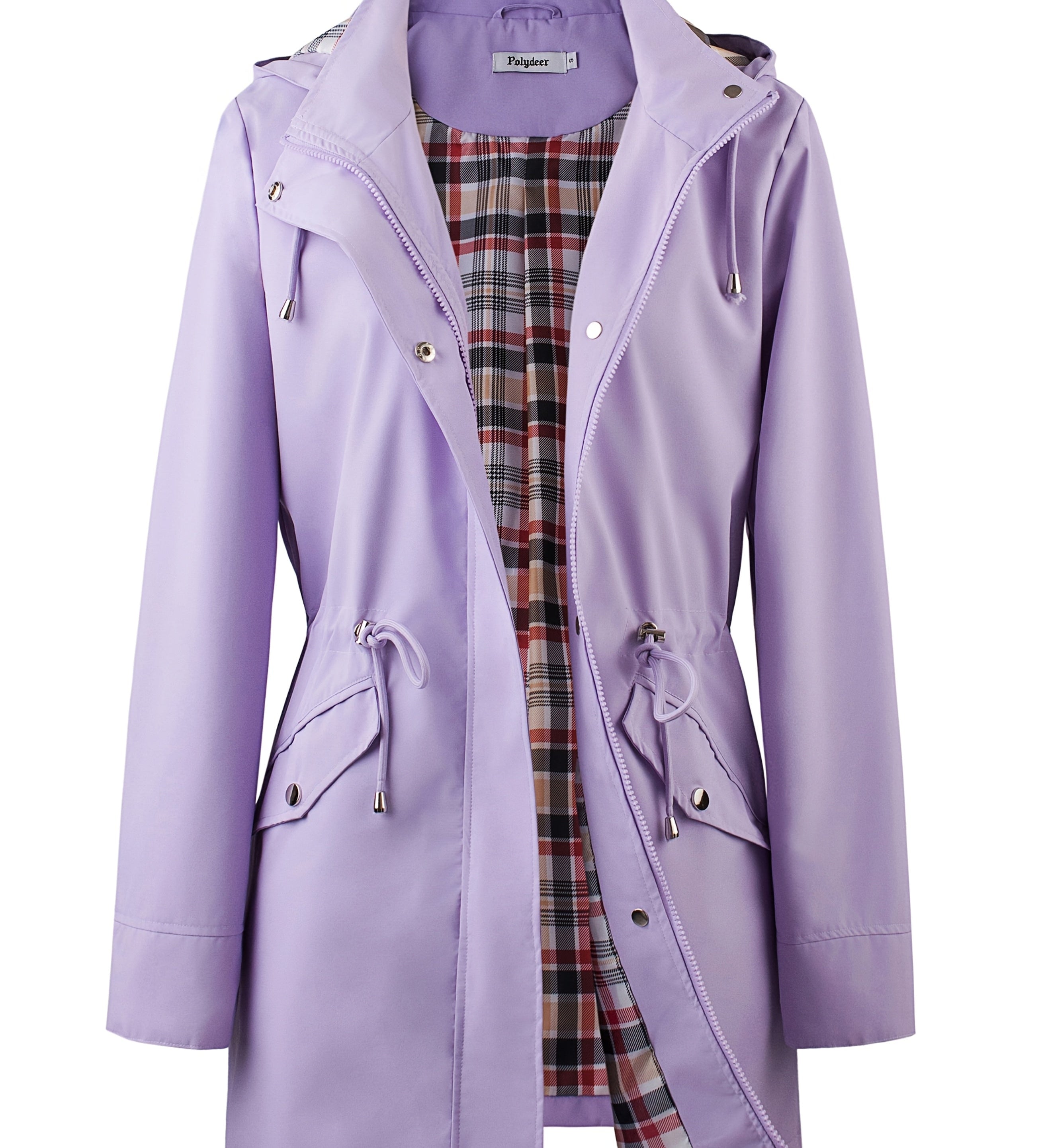 kouky™ | Waterproof Plaid-Lined Drawstring-Waist Parka Coat