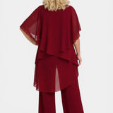 Elegant Chiffon Layered Pant Set