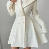 Vianne™ | Wide-Lapel Double-Breasted Fit-and-Flare Coat