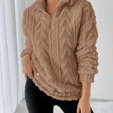 Charline™ | Textured Sherpa Half-Zip Pullover