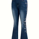 Lenora™ | Elegant Vintage Jeans with Floral Embroidery