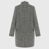 Sophisticated Timeless Textured Herringbone Longcoat