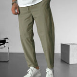 Chic Drawstring Tapered Pants