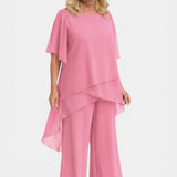 Elegant Chiffon Layered Pant Set