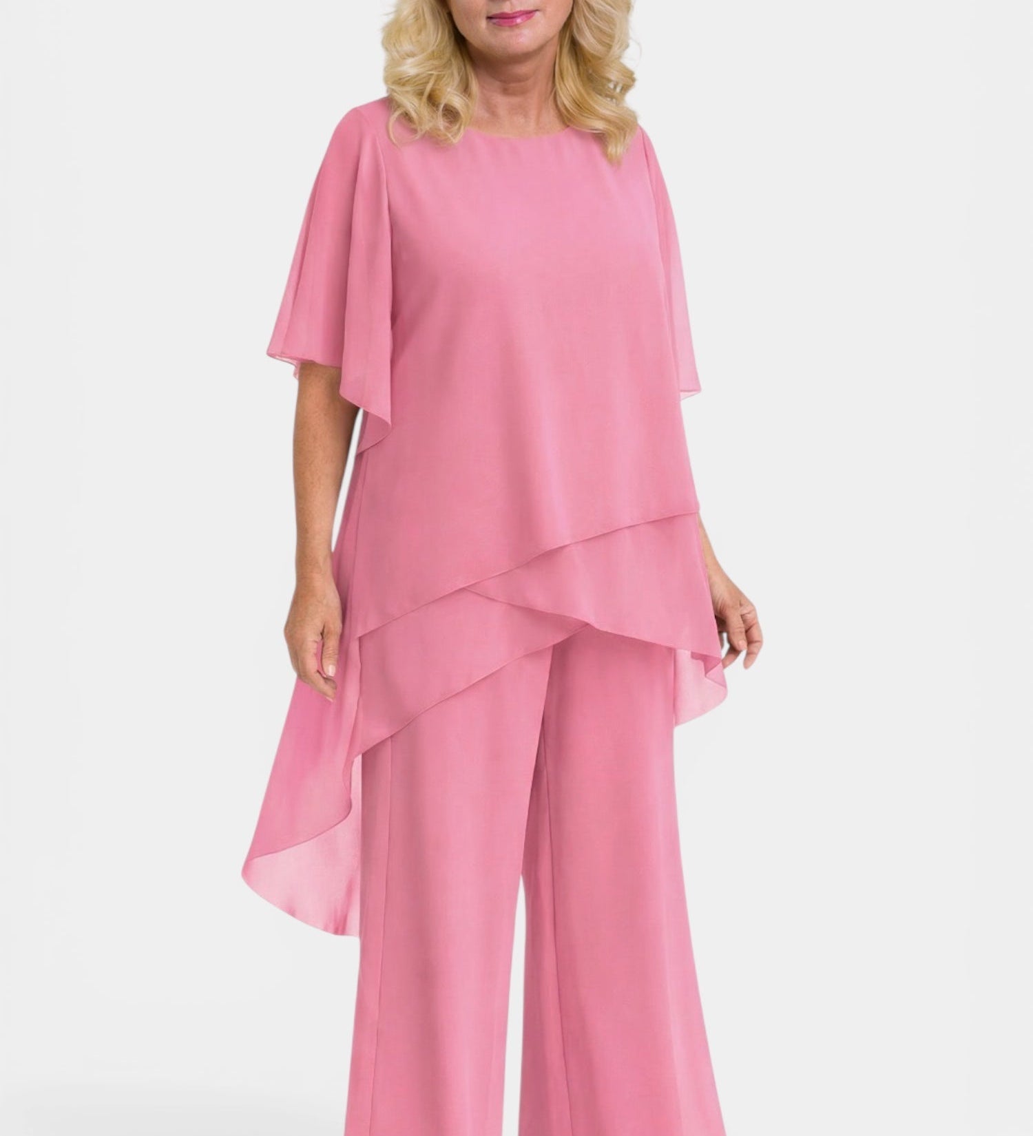 Elegant Chiffon Layered Pant Set