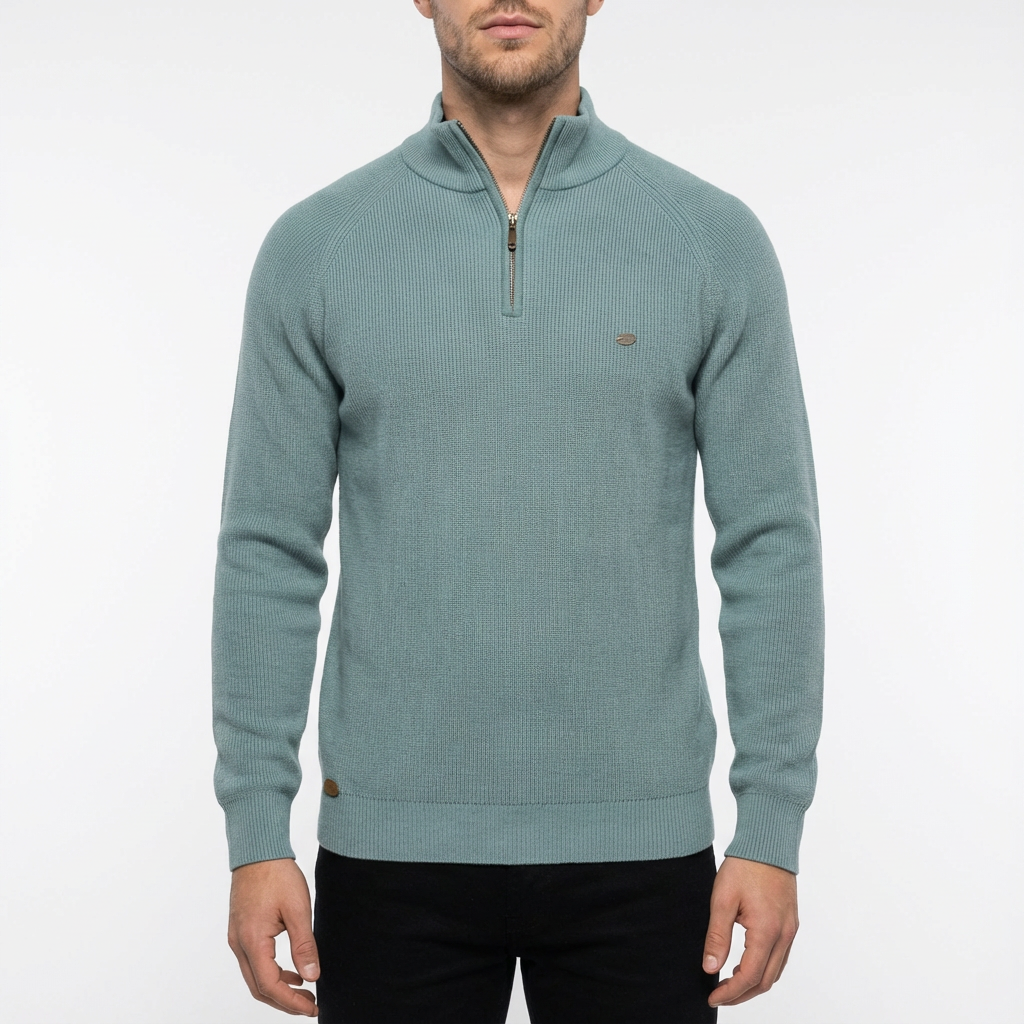 Aiden | Men's Ribbed Knit Zip-Up Sweater