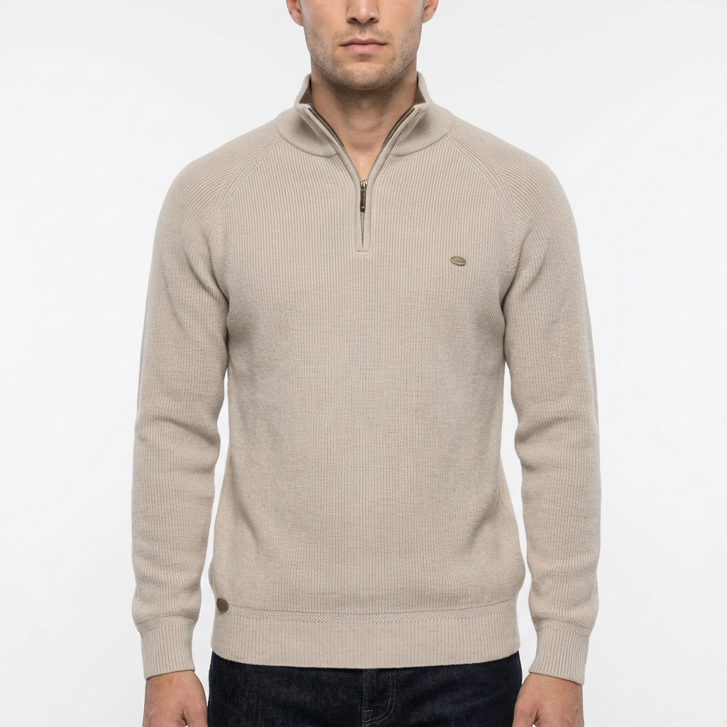 Aiden | Men's Ribbed Knit Zip-Up Sweater