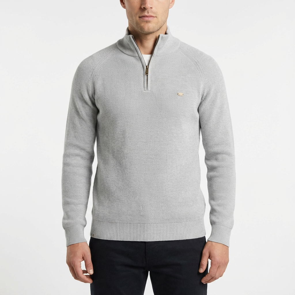 Aiden | Men's Ribbed Knit Zip-Up Sweater