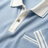 Alejandro | Men's Polo Shirt with Contrast Collar and Striped Cuffs | Classic