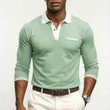 Alejandro | Men's Polo Shirt with Contrast Collar and Striped Cuffs | Classic
