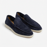 Alejandro Men's Casual Moccasins with Contrast Sole and Visible Stitching