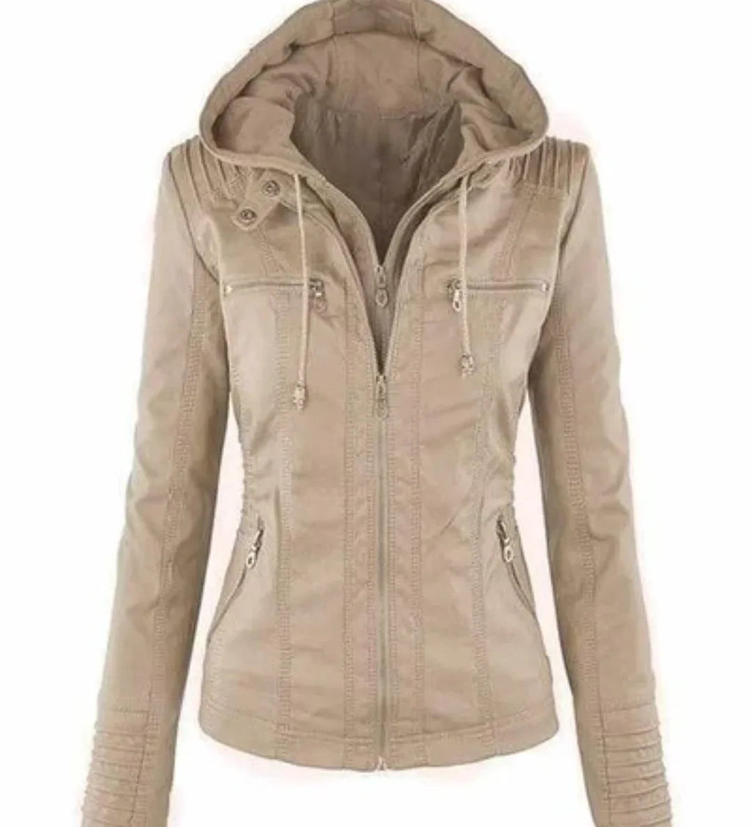 Bea™ | Elegant Hooded Jacket in Faux Leather