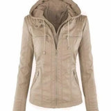 Bea™ | Elegant Hooded Jacket in Faux Leather